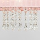 image 2 of ValueLights Modern Pink Voile Ribbon Wrapped Pendant Shade With Acrylic Droplets