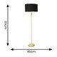 image 2 of ValueLights Maggie Gold Metal Candlestick Floor Lamp with Black and Metallic Gold Lamp Shade Black