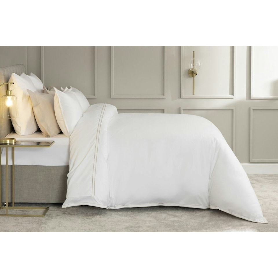 image 1 of Belledorm Savoy Duvet Cover Set - Oyster - Single | White | Single