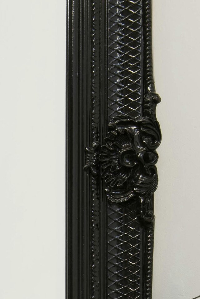 image 1 of Large Black Antique Style Salon Wall Mirror Rectangle 5Ft5 x 2Ft7 165 x 79cm | Black
