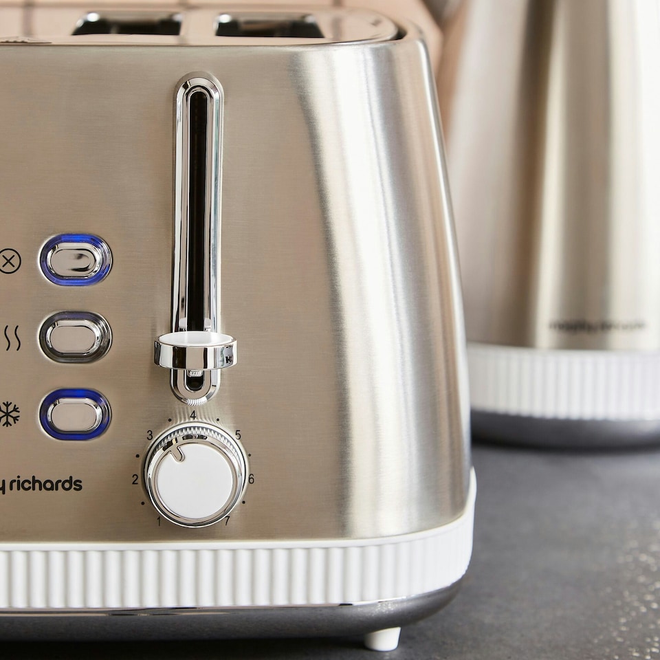 image 1 of Morphy Richards Mexborough 4 Slice Toaster White | Silver | White