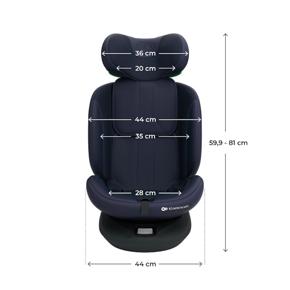 image 1 of Kinderkraft I-GROW 2 PLUS i-Size Car Seat | Grey | Grey