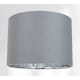 image 2 of Contemporary Grey Cotton 12" Table/Pendant Lamp Shade with Shiny Silver Inner | Grey | Grey | 1