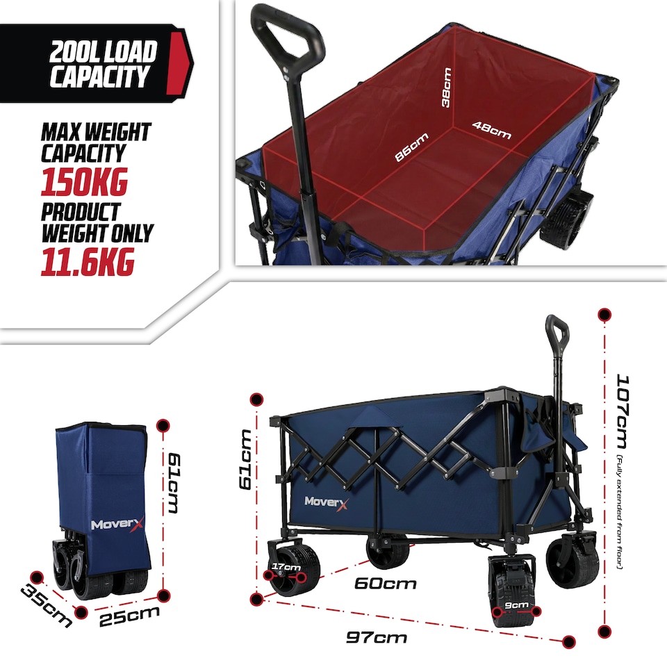 image 1 of MoverX 200L/150kg Premium Camping Trolley / Festival Wagon