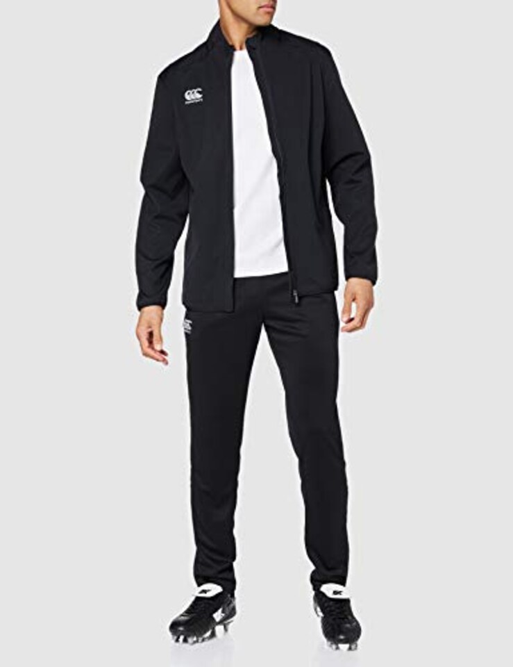 image 1 of Canterbury Men's Stretch Tapered Poly Knit Pants, Black, L