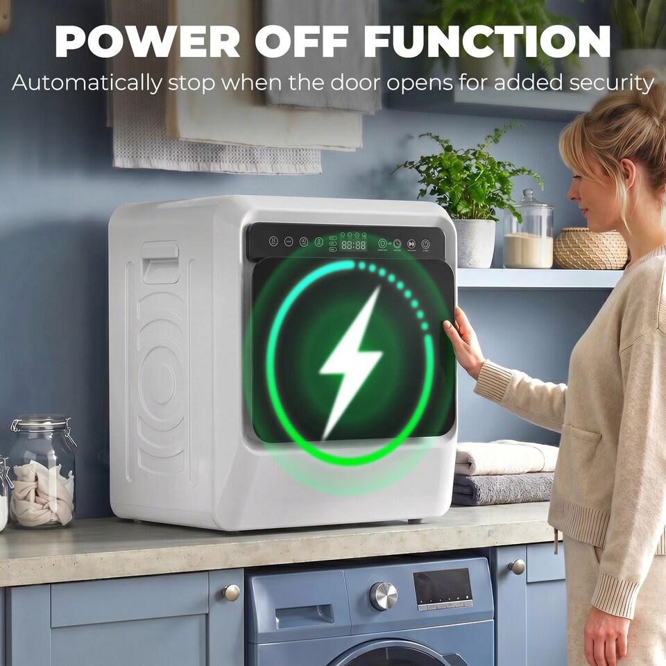 image 1 of HOMCOM 5kg Vented Tumble Dryer, 1000W Compact Front Tumble Dryer, White