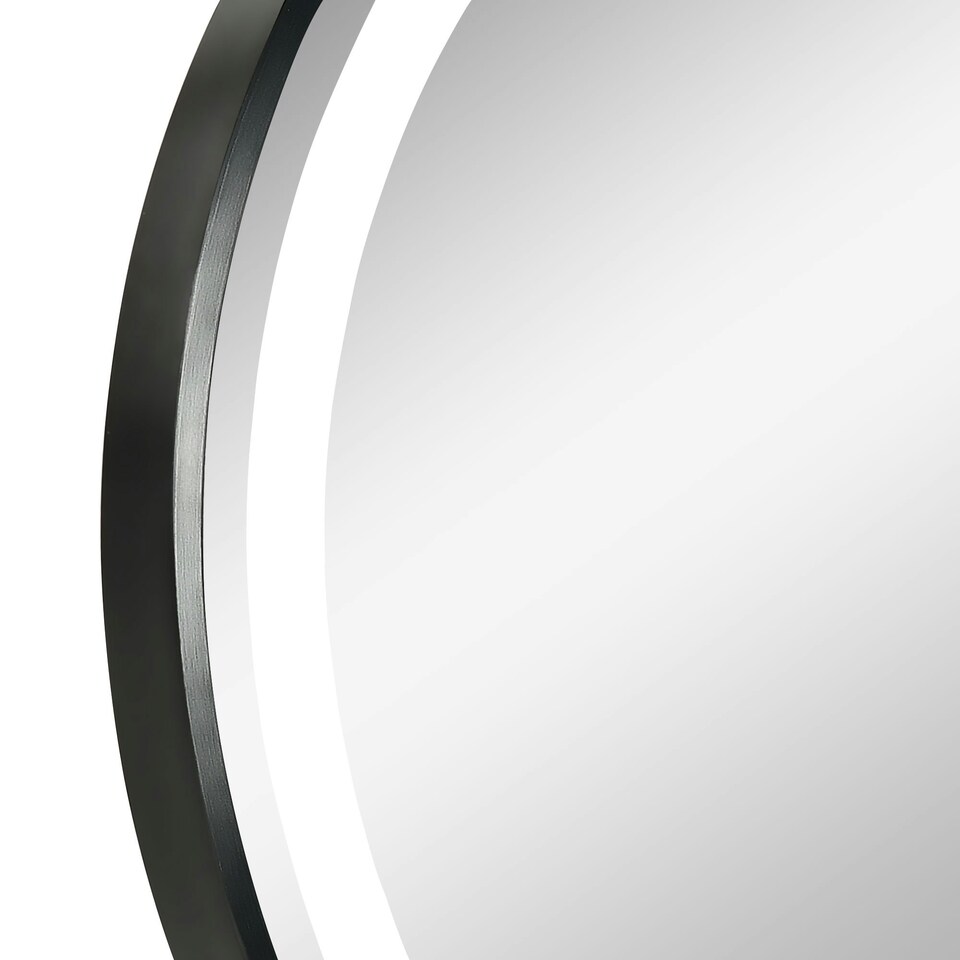 image 1 of kleankin Wall Mounted Round LED Bathroom Mirror with 3 Light Colours, Black