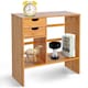 image 3 of HOMCOM Desk Organiser Compartments Desktop Bookshelf Stationery Storage Shelf Document File Holder with 2 Drawers 2-way Reversed Use Bamboo
