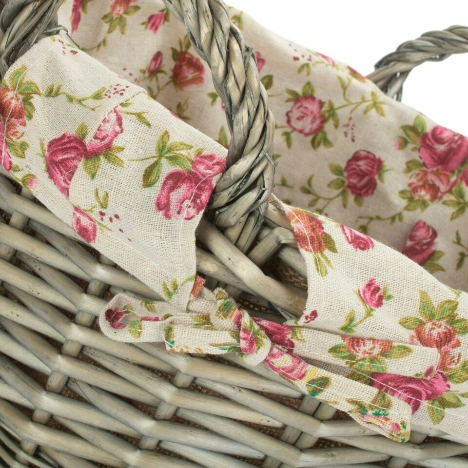 image 1 of Craft Basket with Garden Rose Lining Multi