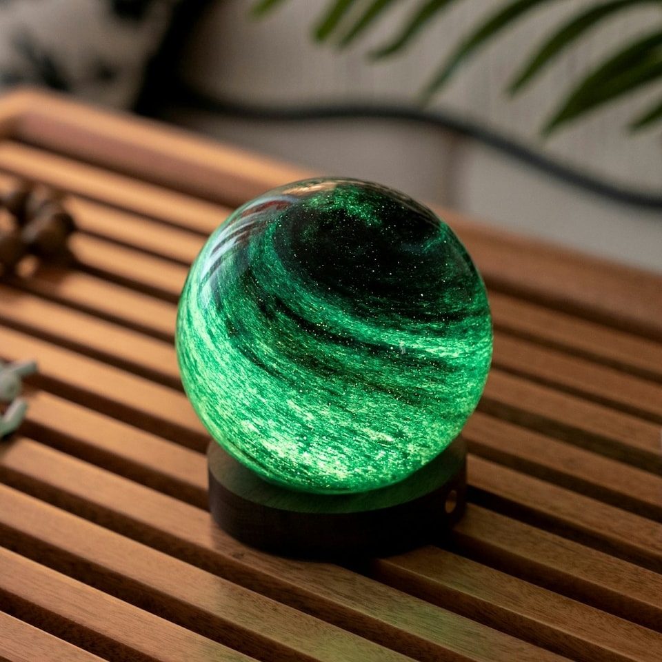 image 1 of Gingko Mini AstraGlass Desk Lamp Multi | Stellar Ocean
