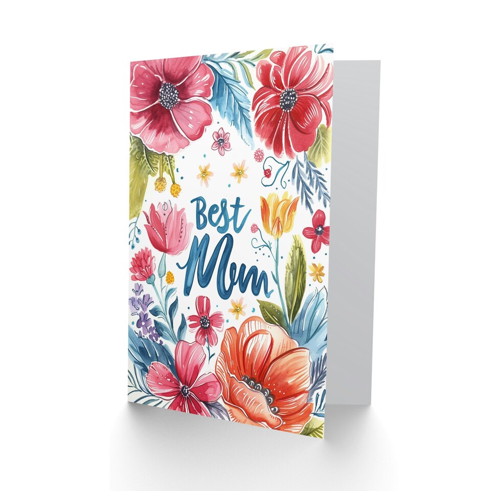 image 1 of Mothers Day Card Bright Spring Flower Design Mum Card