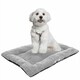image 1 of DogCrates+ Small Washable Pillow Dog Bed – Soft Crate Mat with Anti-Slip Bottom for Puppies, Dogs & Cats – Grey Grey | S