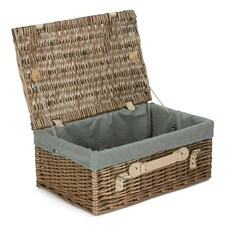 46cm Antique Wash Wicker Picnic Basket with Lining Grey | Grey | One Size