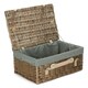 image 1 of 46cm Antique Wash Wicker Picnic Basket with Lining Grey | Grey | One Size