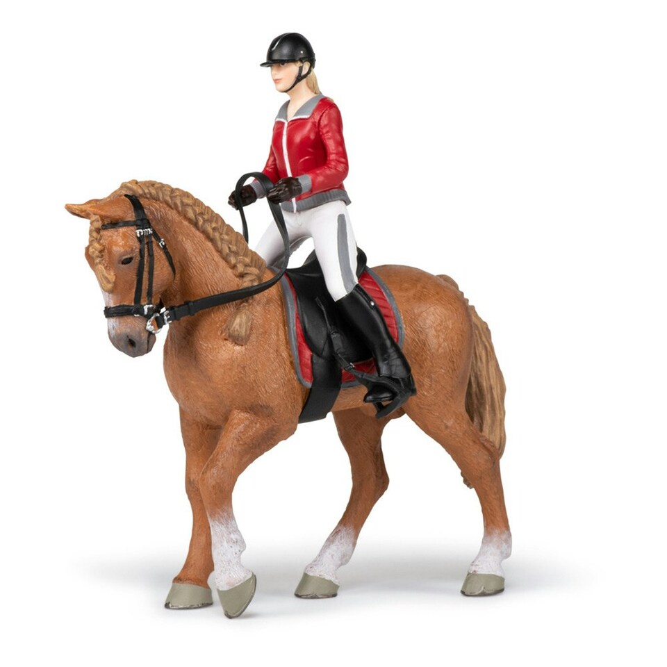 image 1 of PAPO Horses and Ponies Walking Horse and Horsewoman Toy Figure