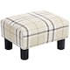 image 1 of HOMCOM Chic Linen Fabric Foot Stool Ottoman Cube with Legs