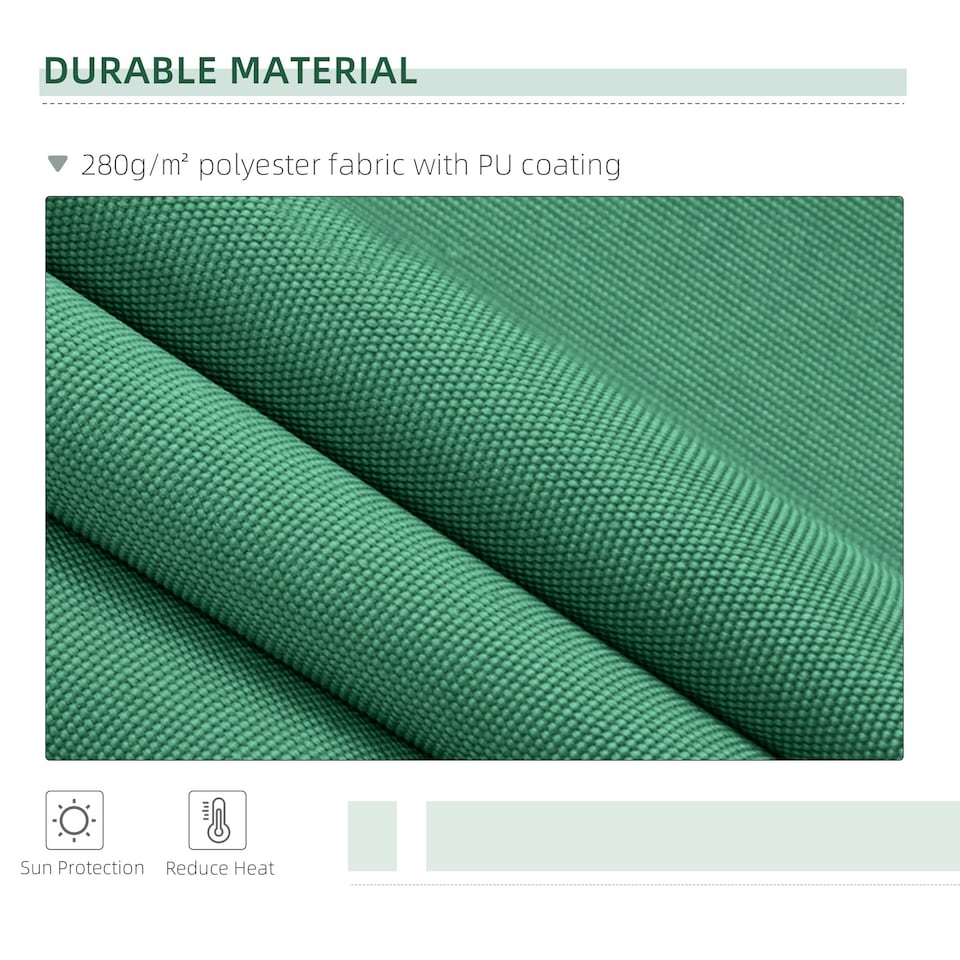 image 1 of Outsunny Garden Sun Shade Canopy Retractable Awning, 4 x 3(m), Green