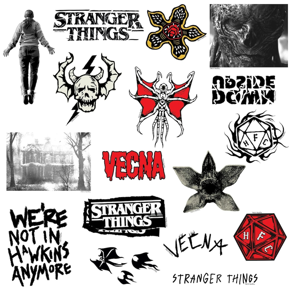 image 1 of Stranger Things Upside Down Stickers (Pack of 50) - Multicoloured - One Size