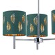 image 2 of Brea - Chrome 3 Light Fitting with Dark Green Fern Shades | Chrome | Green | 1