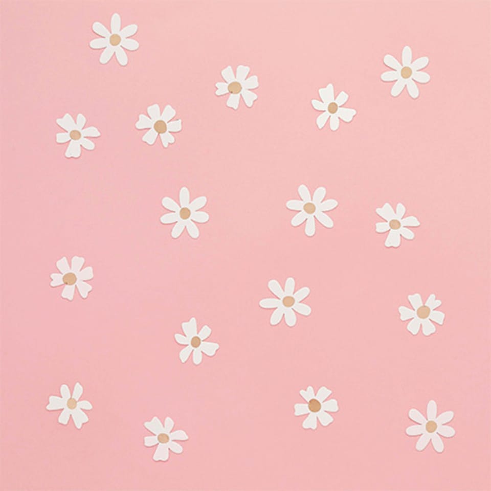 image 1 of Gold Foiled White Daisy Shaped Table Confetti Scatter 10g