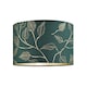 image 1 of Modern Forest Green Cotton Fabric Drum Lamp Shade with Gold Foil Floral Design | Green