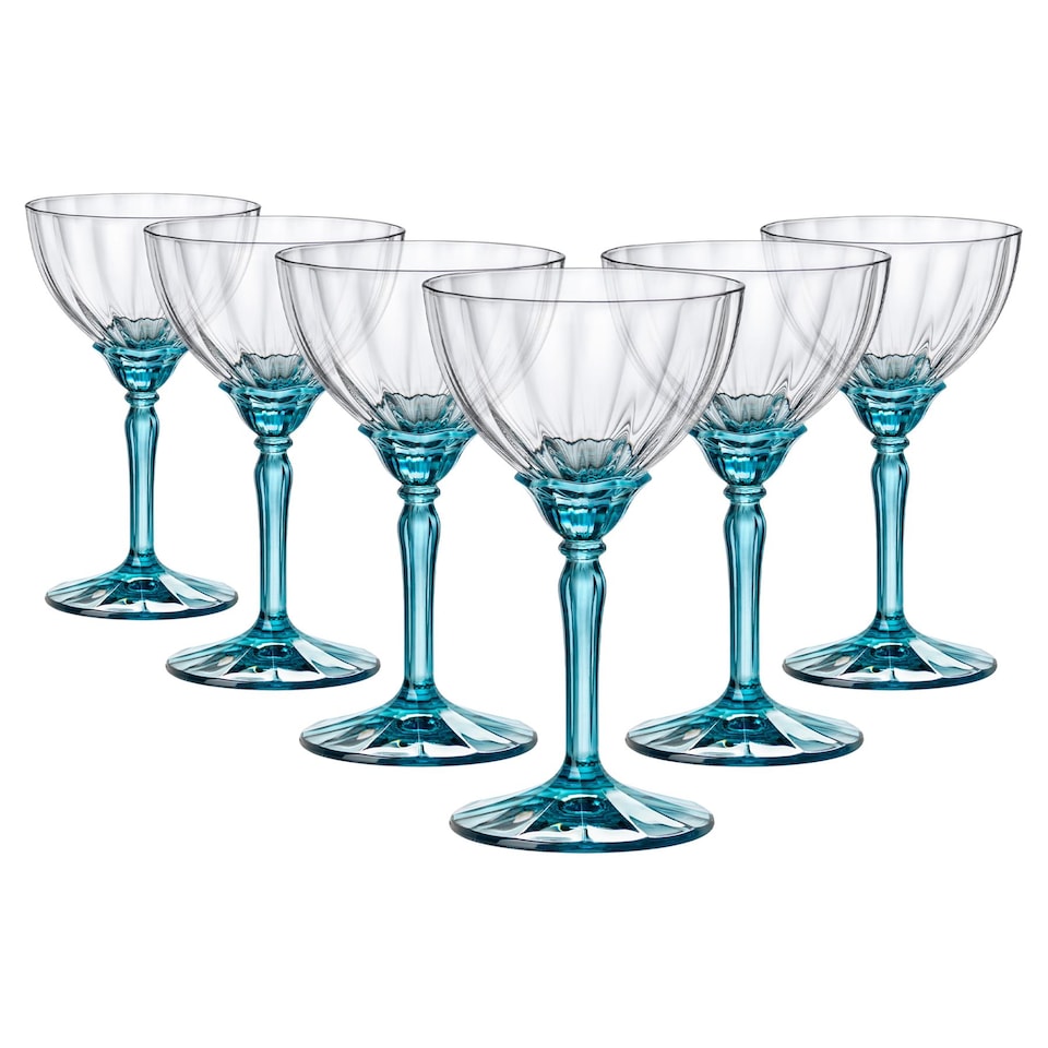 image 1 of Bormioli Rocco Florian Champagne Cocktail Saucers - 240ml - Blue - Pack of 6