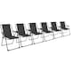 image 1 of Harbour Housewares 6x Folding Metal Beach Chairs - Black - Folding Chair Camping Chair Outdoor Chair Beach Chair Deck Chair