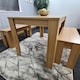 image 7 of Dining Table and 2 Benches Oak Effect Table With 2 Benches Dining Room Furniture | Brown