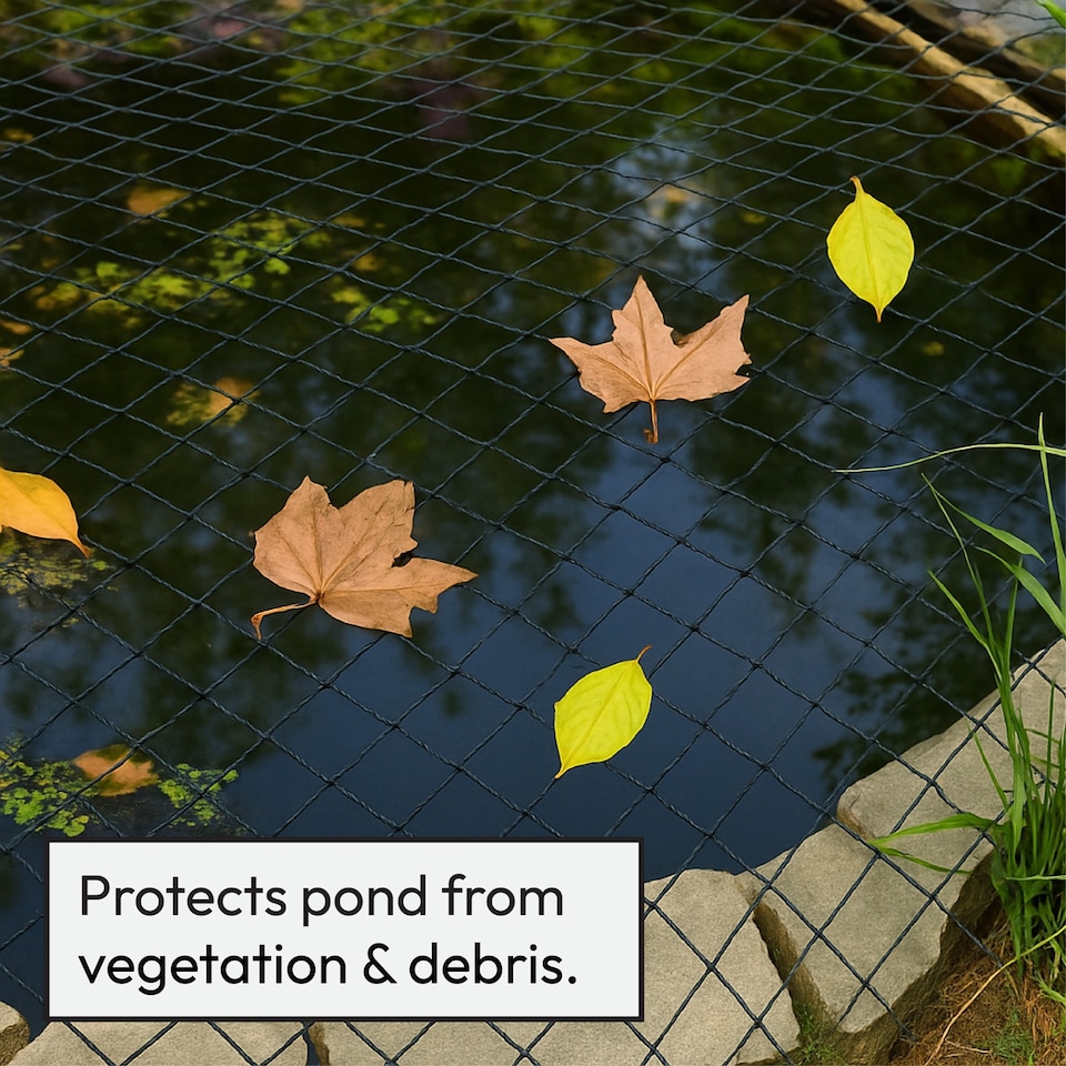 image 1 of Pisces 10 x 6m Pond Protection Netting with 24 Pegs