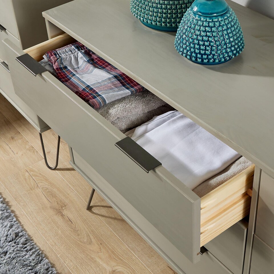 image 1 of Chest of 4 Drawers Clothing Cabinet Storage Organiser Bedroom Furniture | Grey