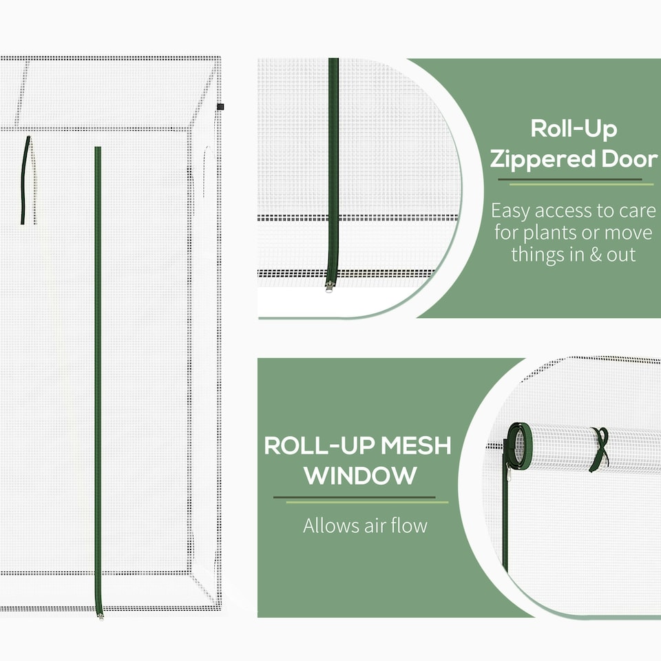 image 1 of Outsunny 200x76x168cm Walk-in Garden Greenhouse Plant Warm House