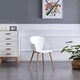 image 2 of Single Eden Modern Dining Chair, Faux Leather Padded Cushion & Solid Wooden Legs White