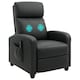 image 1 of HOMCOM Recliner Sofa Chair PU Leather Massage Armcair w/ Remote Control, Black
