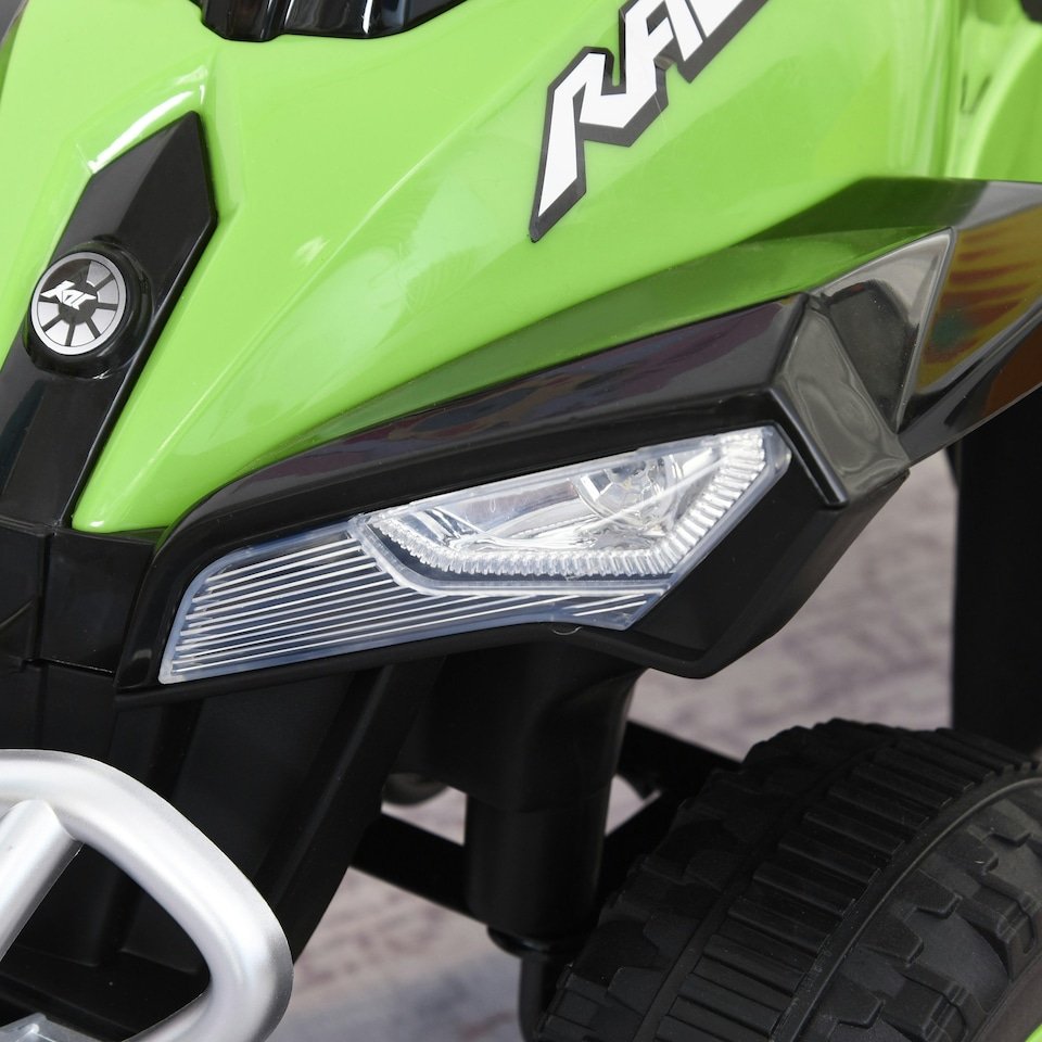 image 1 of HOMCOM No Power Quad Toddler Ride on Car Foot-to-Floor Sliding Green