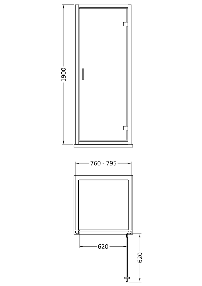 image 1 of Balterley HINGE DOOR 800x1900