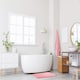 image 4 of Marlow Collection Soft Touch Non-Slip Bathroom Rug in Pink (40cm x 60cm)