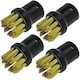 image 1 of SPARES2GO Brass Wire Brush Nozzles compatible with Karcher Steam Cleaner (Pack of 4)