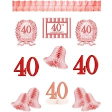Amscan 40th Anniversary Decorating Kit - Pink/Red - One Size