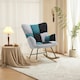 image 3 of Living and Home Tufted Upholstered Rocking Chair - Grey, Blue & Black