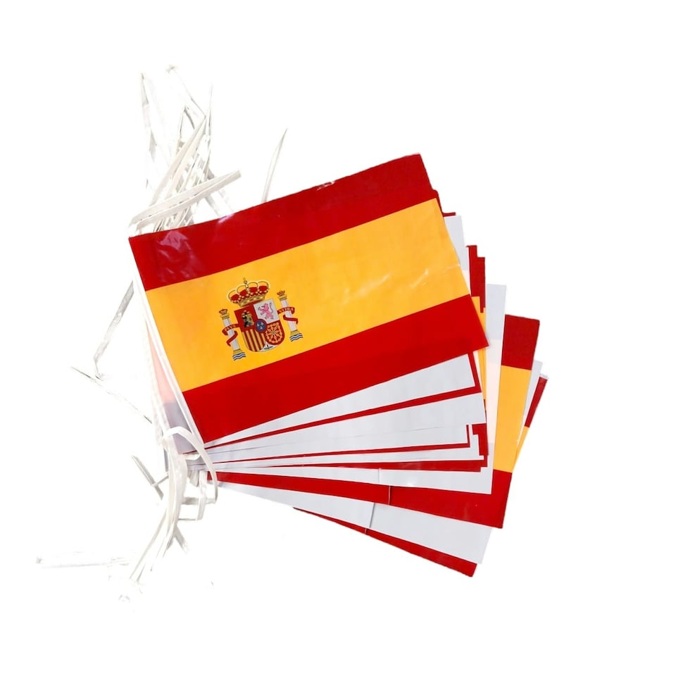 image 1 of Spain Flag Rectangle Party Bunting 10m with 20 Flags
