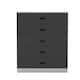 image 4 of Ash Grey 5-Drawer Chest Cabinet | Grey | 1