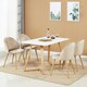 image 7 of Set of 2 Lucia Ergonomic Velvet Dining Chairs with Wooden Legs, Modern Upholstered Accent Chair | Brown | Beige