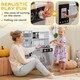 image 3 of AIYAPLAY Kids Play Kitchen, Large Pretend Play Toy Kitchen with Stove Sounds, Microwave, Ice Maker, Coffee Maker, Sink, Stainless Steel Utensils, Cooking Role Play Set for Boys and Girls 3-6 Years