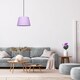 image 6 of Traditional 30cm Soft Lilac Linen Fabric Drum Table/Pendant Shade 60w Maximum | Purple | Lilac | 1