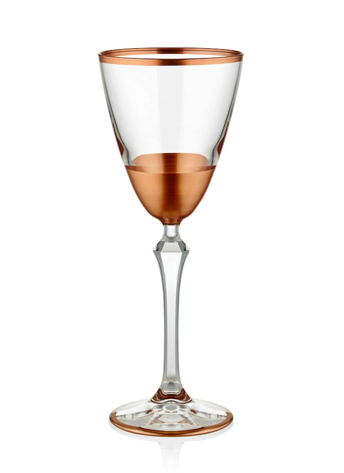 image 1 of Glam Collection Copper Wine Glasses (Set of 6)