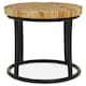 image 1 of Interiors by Premier Round Teak Table with Black Iron Frame, Rustic Teak‑Inlaid Top & Minimalist Iron Base Brown