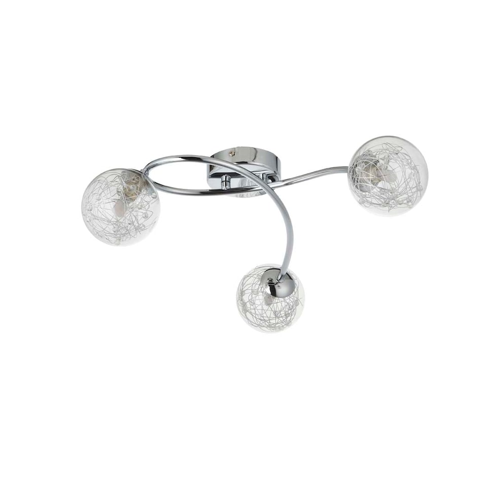 image 1 of Jaymie 3-Light Chrome Semi-Flush Ceiling Light