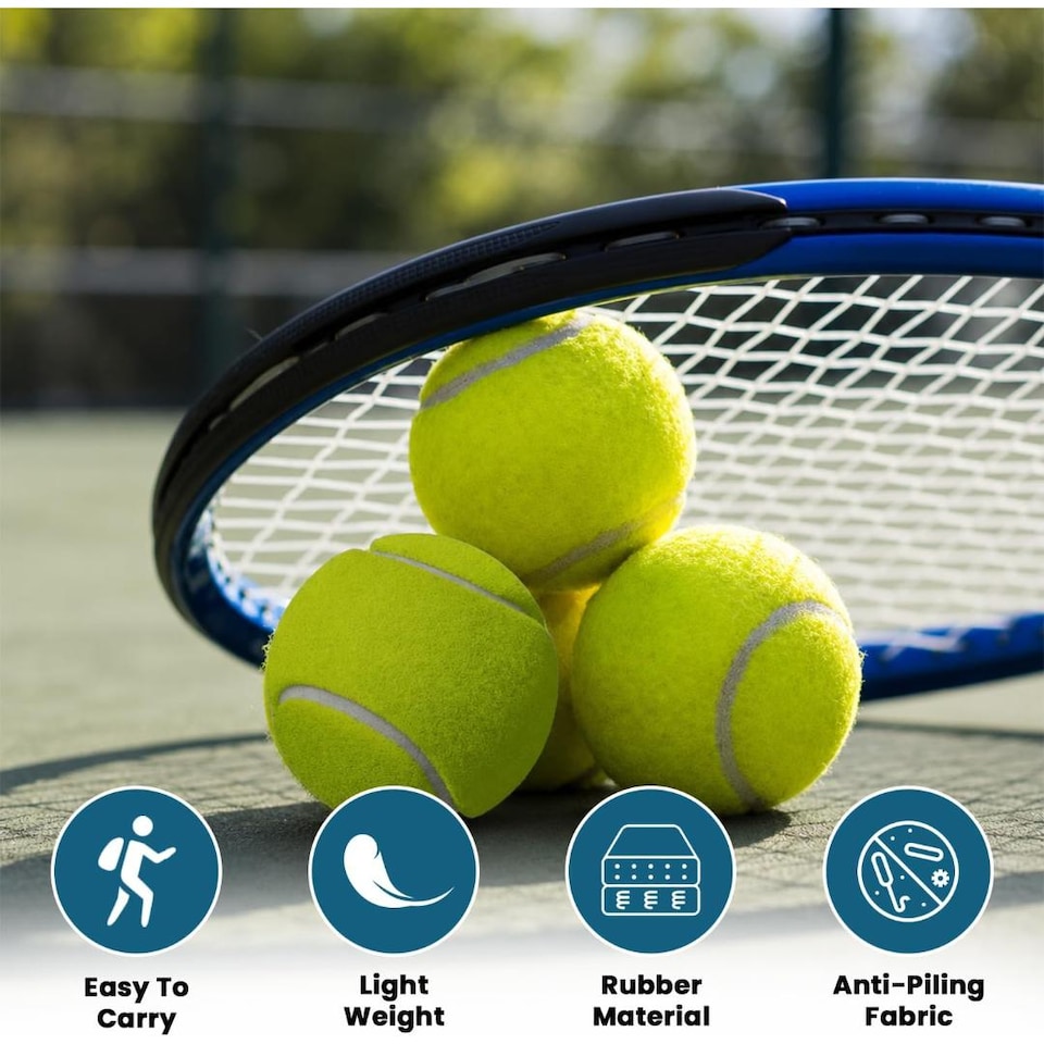 image 1 of BLUOM Pack Of 24 Tennis Balls Pack with Mesh Carry Bag for All Courts Pressureless