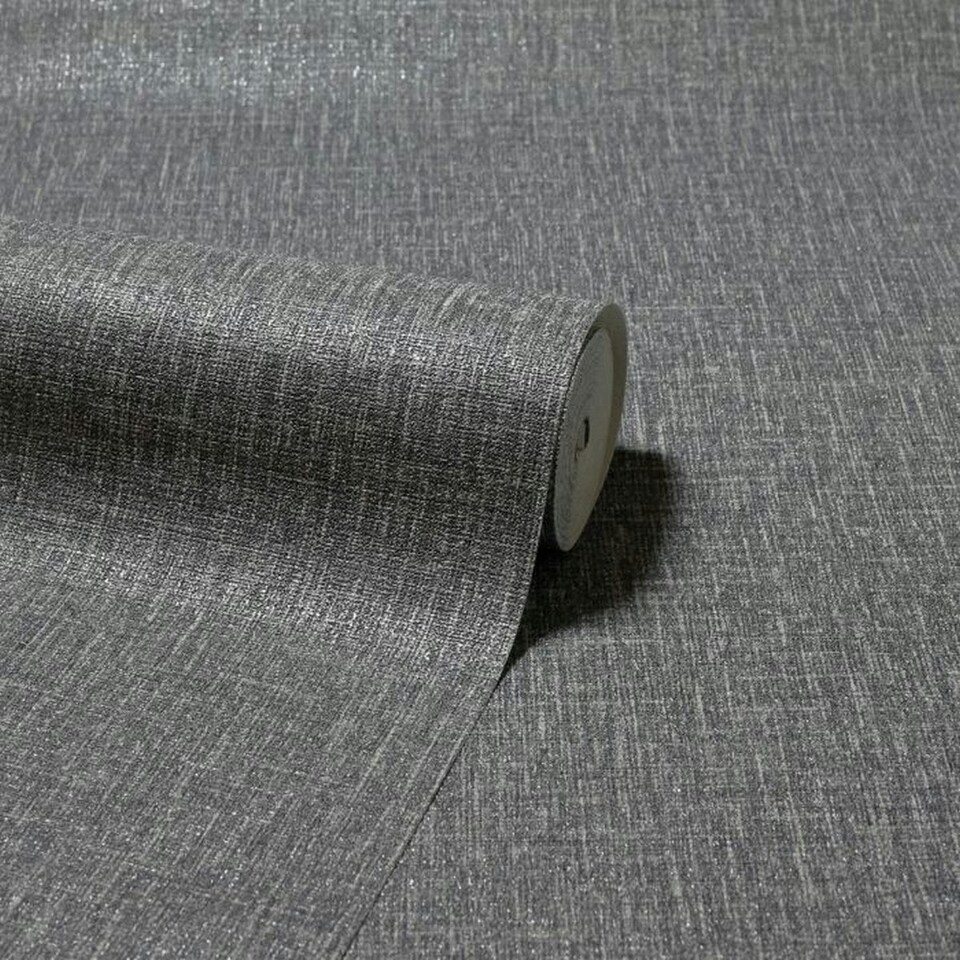 image 1 of Arthouse Country Plain Textured Wallpaper - Charcoal - One Size Black