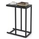 image 10 of COSTWAY C-Shaped End Table Sofa Side Table Black Black